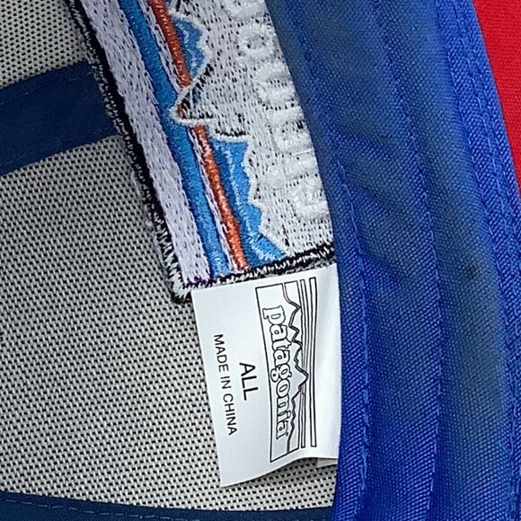 Patagonia P-6 Logo snap-back trucker cap hat one size red white blue colorblock - Picture 6 of 6